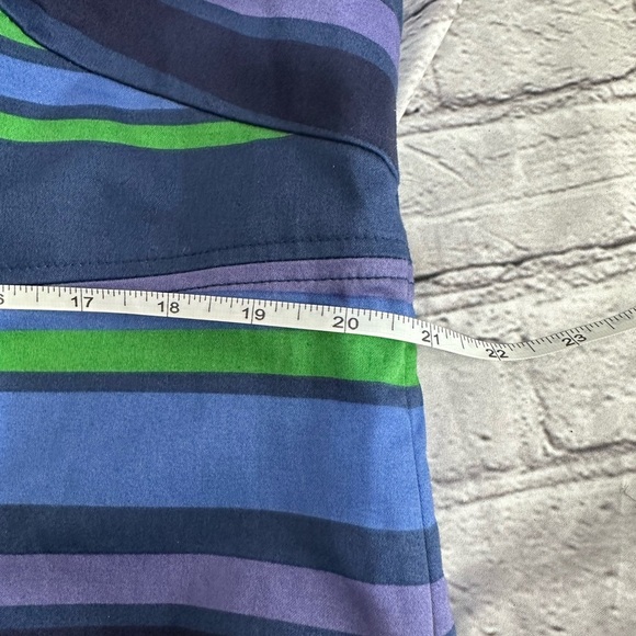 Boden Stripe Navy/Purple/Green Sheath Dress‎ with Statement Necklace – Size 18 - Picture 10 of 13
